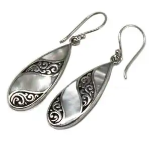 Shell & Silver Earrings – Teardrop- MOP | www.artisangoods.co.uk 1