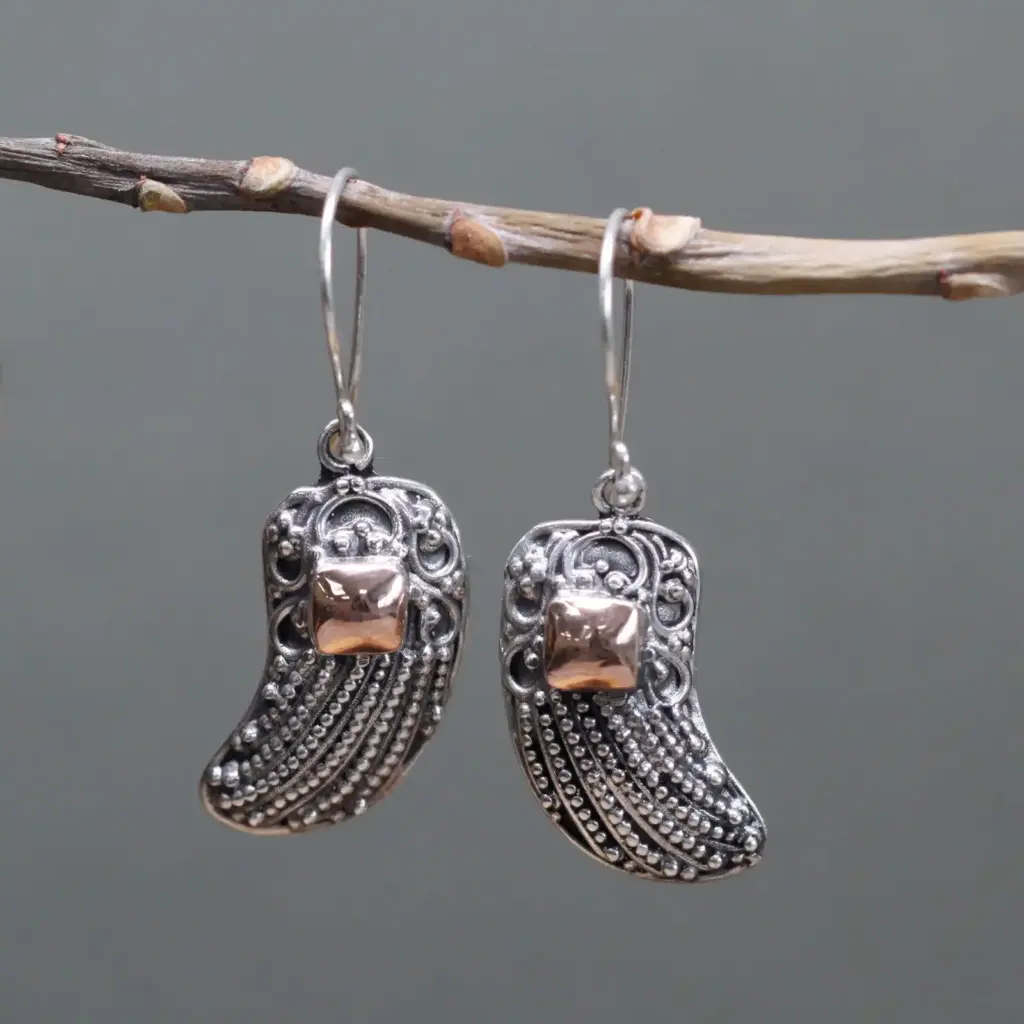 Silver & Gold Earring – Angel Wings | www.artisangoods.co.uk 2