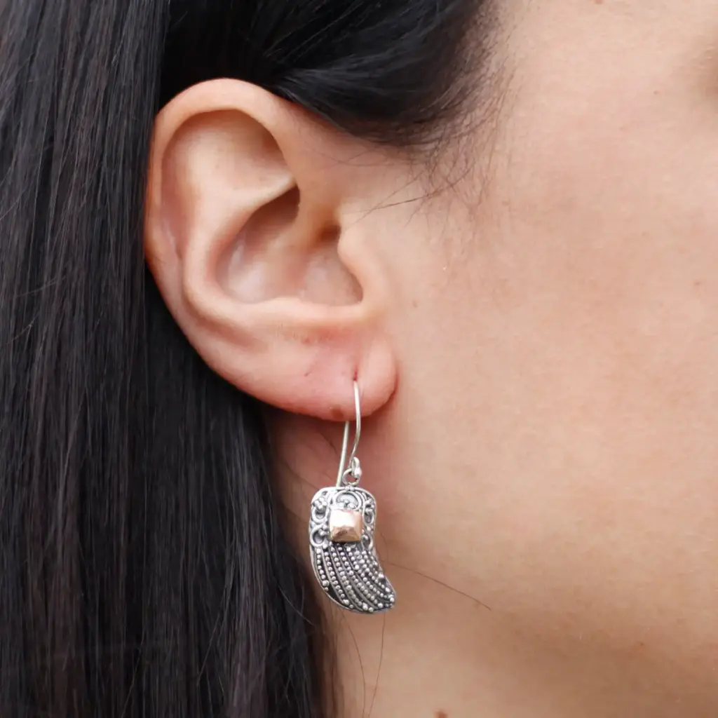 Silver & Gold Earring – Angel Wings | www.artisangoods.co.uk