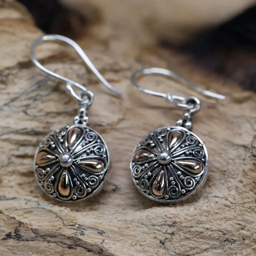 Silver & Gold Earring – Classic Round | www.artisangoods.co.uk 3