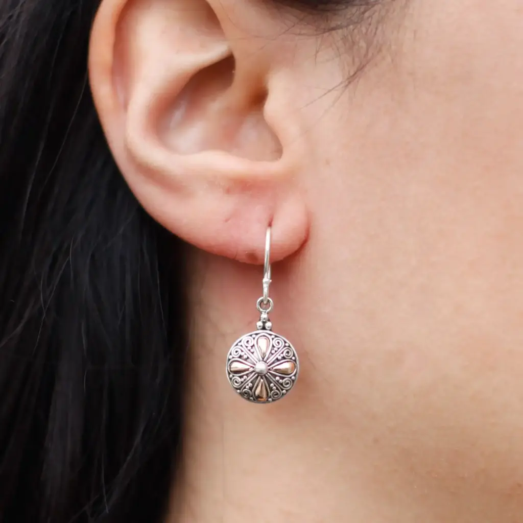 Silver & Gold Earring – Classic Round | www.artisangoods.co.uk
