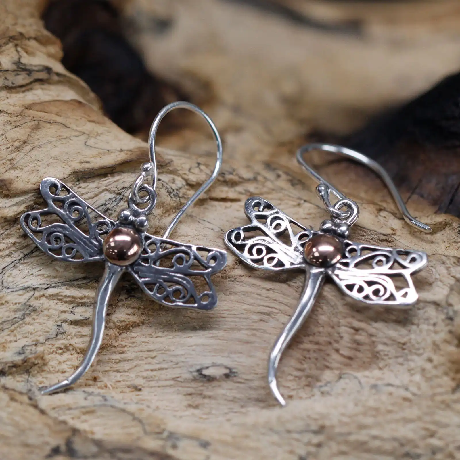 Silver & Gold Earring – Dragonflies | www.artisangoods.co.uk 3 Silver & Gold Earring – Dragonflies | www.artisangoods.co.uk 2