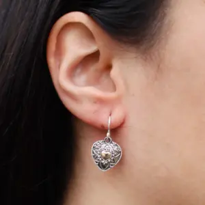 Silver & Gold Earring – Mandala Hearts | www.artisangoods.co.uk 8