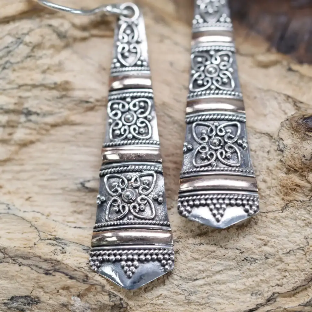 Silver & Gold Earring – Tribal Drops | www.artisangoods.co.uk 2 Silver & Gold Earring – Tribal Drops | www.artisangoods.co.uk 2