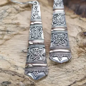 Silver & Gold Earring – Tribal Drops | www.artisangoods.co.uk 2
