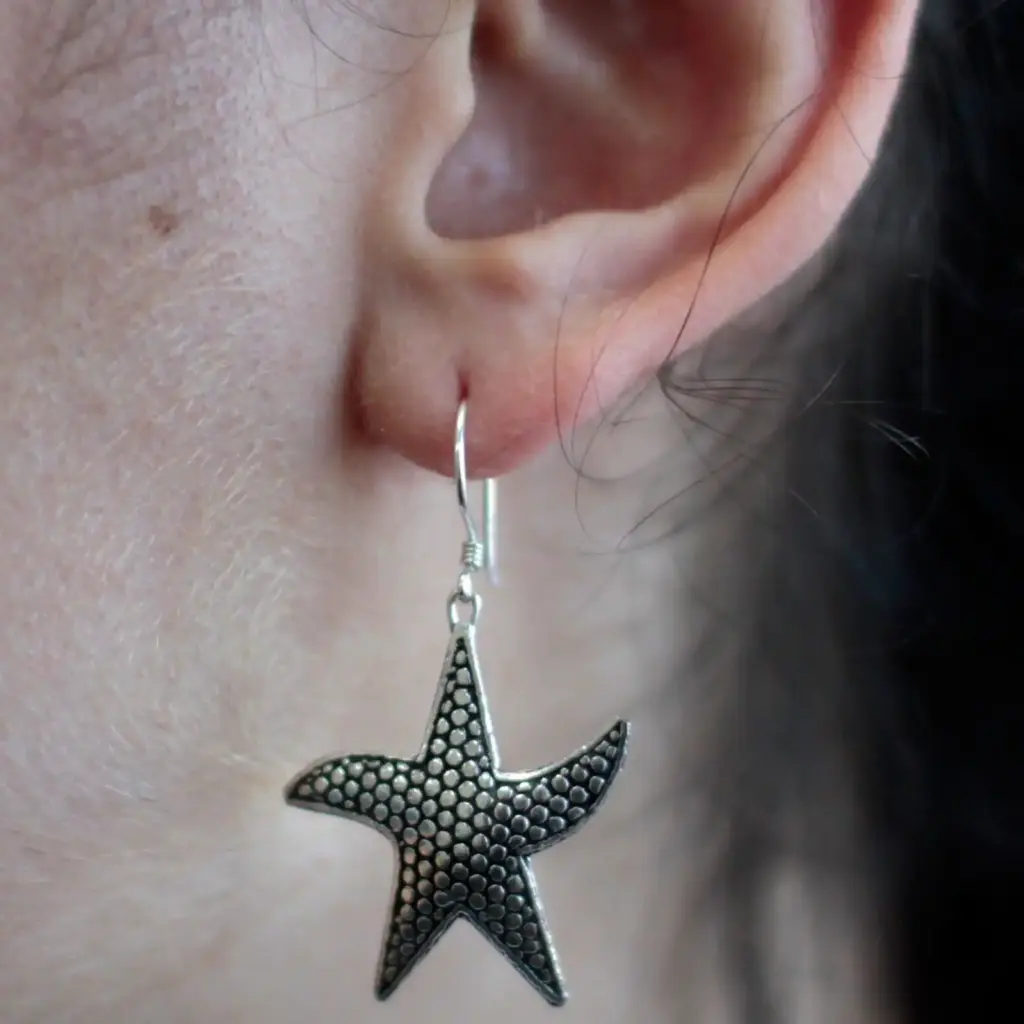 Silver Earrings – Star Fish | www.artisangoods.co.uk