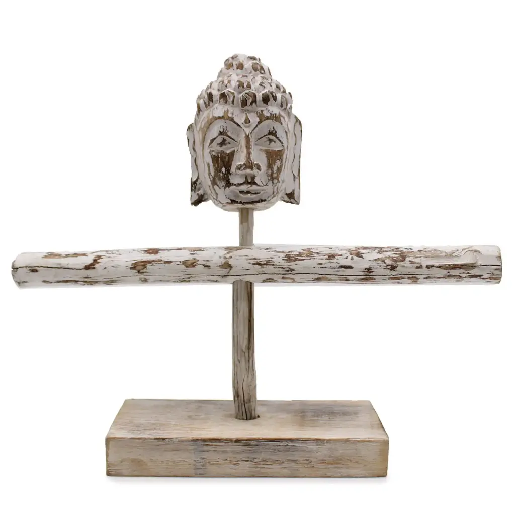 Single Branch & Buddha Stand – Whitewash | www.artisangoods.co.uk