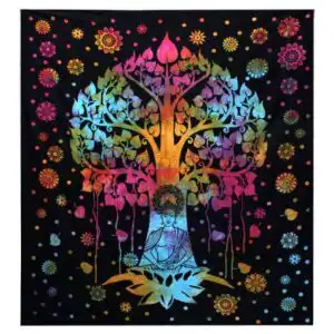 Single Cotton Bedspread + Wall Hanging – Bodhi Tree | www.artisangoods.co.uk 1