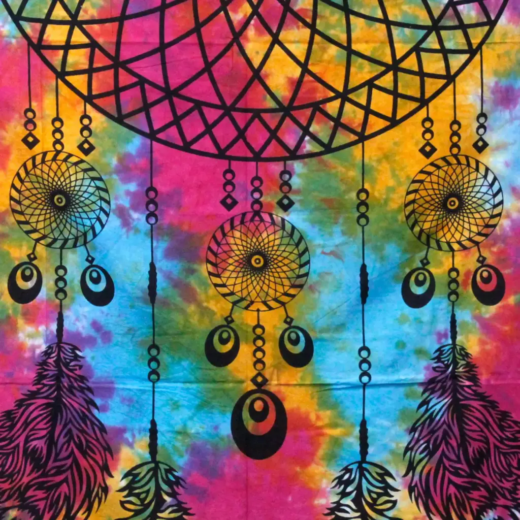 Single Cotton Bedspread + Wall Hanging – Dreamcatcher | www.artisangoods.co.uk 3