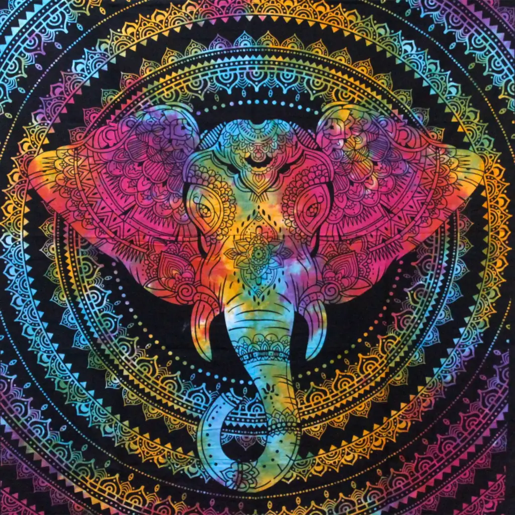 Single Cotton Bedspread + Wall Hanging – Elephant Head | www.artisangoods.co.uk 4 Single Cotton Bedspread + Wall Hanging – Elephant Head | www.artisangoods.co.uk 4