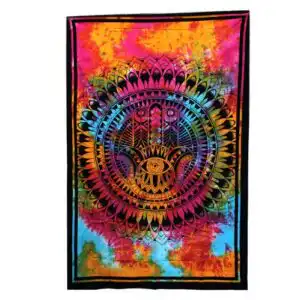 Single Cotton Bedspread + Wall Hanging –  Hamsa | www.artisangoods.co.uk 1