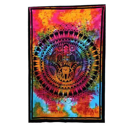 Single Cotton Bedspread + Wall Hanging – Hamsa | www.artisangoods.co.uk 2 Single Cotton Bedspread + Wall Hanging – Hamsa | www.artisangoods.co.uk 1