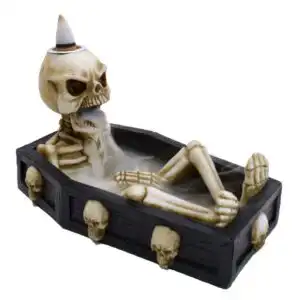 Skeleton in the Coffin Backflow Incense Burner | www.artisangoods.co.uk