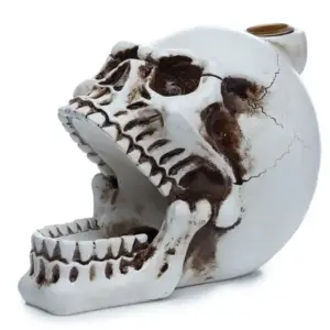 Skull with Open Mouth Backflow Incense Burner | www.artisangoods.co.uk 2