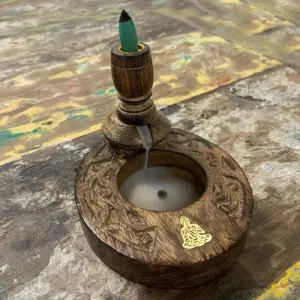 Sm Mango Wood Backflow Burner – Brass Buddha | www.artisangoods.co.uk 4