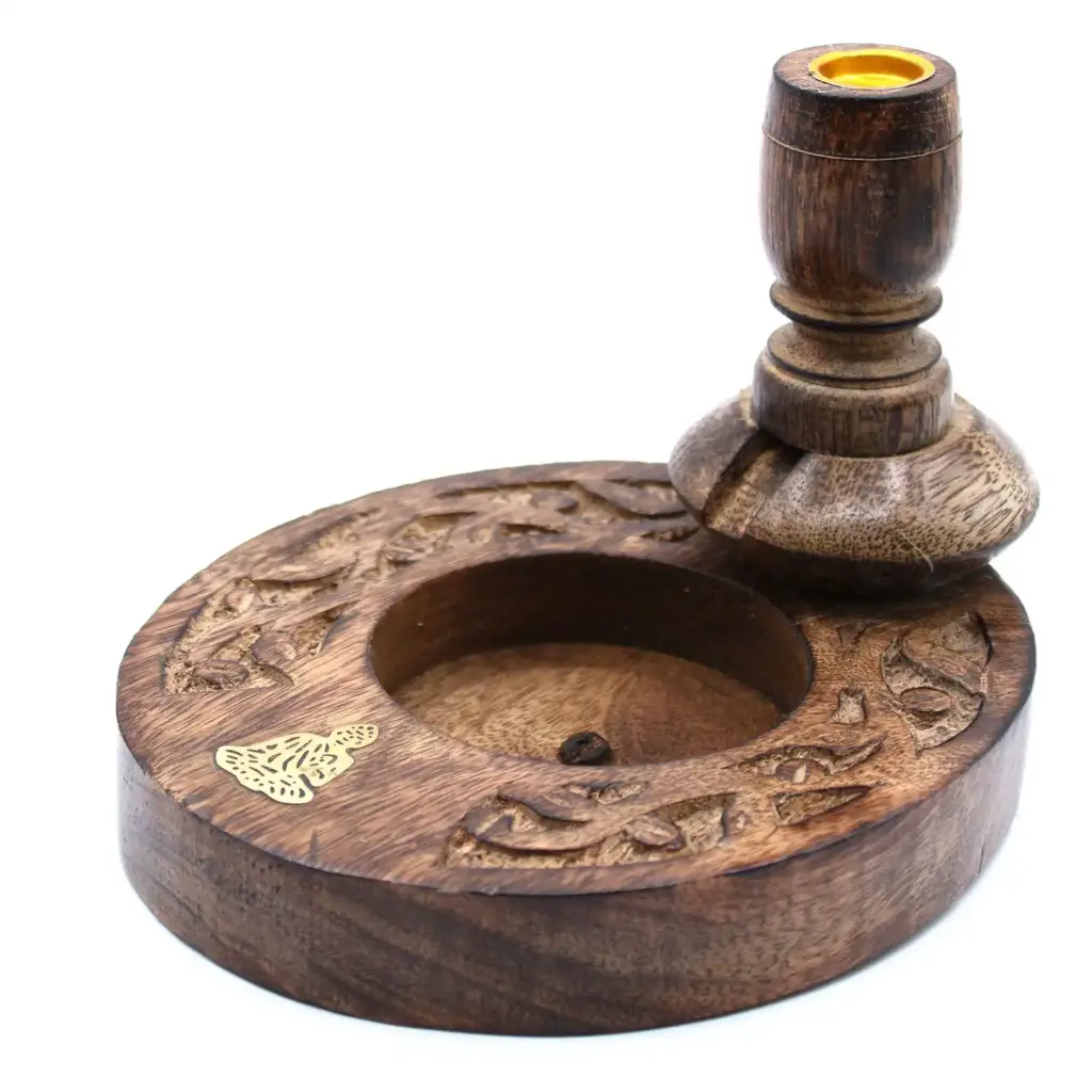 Sm Mango Wood Backflow Burner – Brass Buddha | www.artisangoods.co.uk