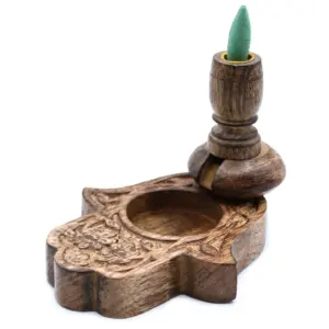 Sm Mango Wood Backflow Burner – Hamsa | www.artisangoods.co.uk 3