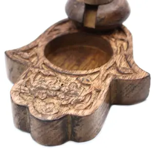 Sm Mango Wood Backflow Burner – Hamsa | www.artisangoods.co.uk 2