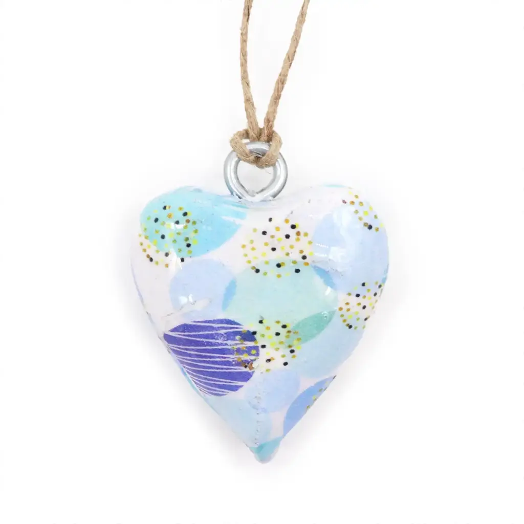 Small Decor Wood Heart – Blue Abstract | www.artisangoods.co.uk Small Decor Wood Heart – Blue Abstract | www.artisangoods.co.uk