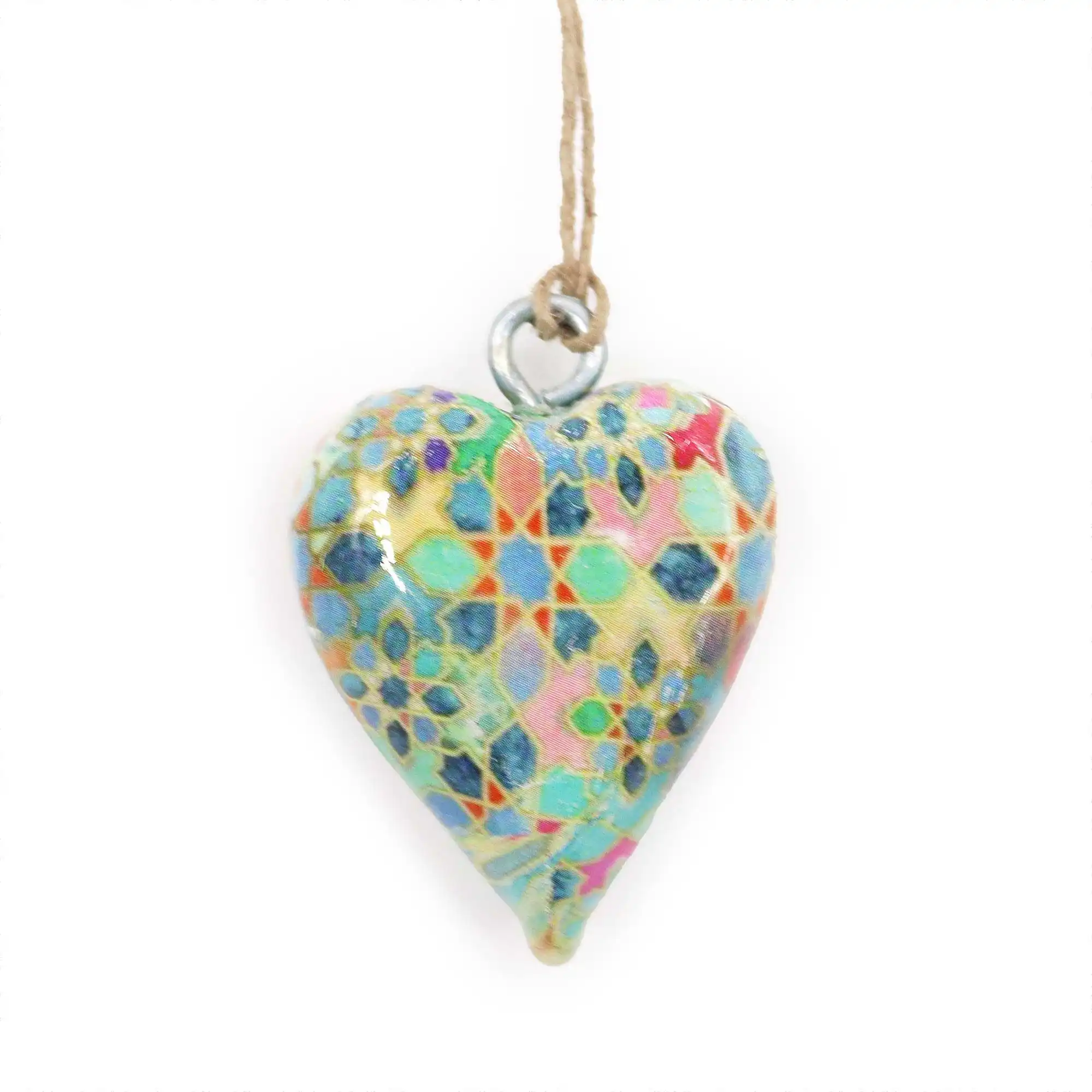 Small Decor Wood Heart – Mediterranean Tile Pattern | www.artisangoods.co.uk 2 Small Decor Wood Heart – Mediterranean Tile Pattern | www.artisangoods.co.uk 1