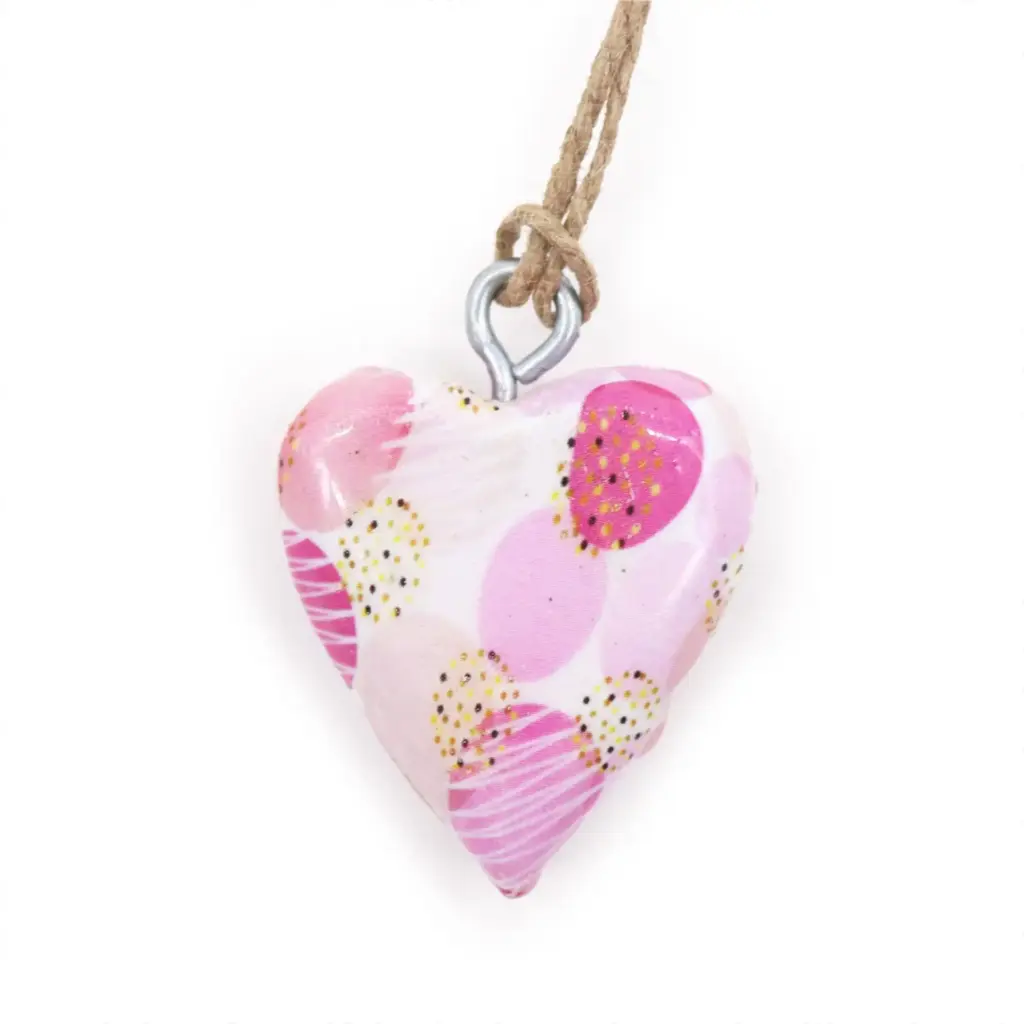 Small Decor Wood Heart – Pink Abstract | www.artisangoods.co.uk Small Decor Wood Heart – Pink Abstract | www.artisangoods.co.uk