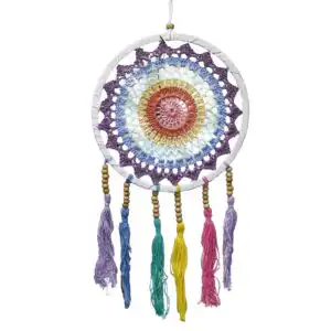 Small Dreamcatcher (22x56cm) – Pastel Rainbow | www.artisangoods.co.uk 1