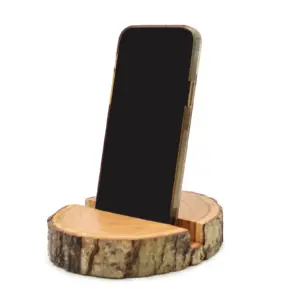 Small Log Phone Holder (full slice) – Natural | www.artisangoods.co.uk 3