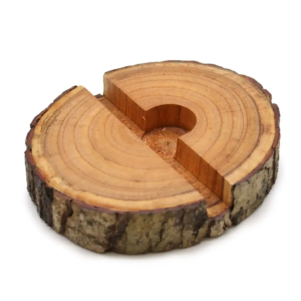 Small Log Phone Holder (full slice) – Natural | www.artisangoods.co.uk
