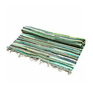 Small Rag Rug – 50x90cm – premium quality- Natural Greens | www.artisangoods.co.uk