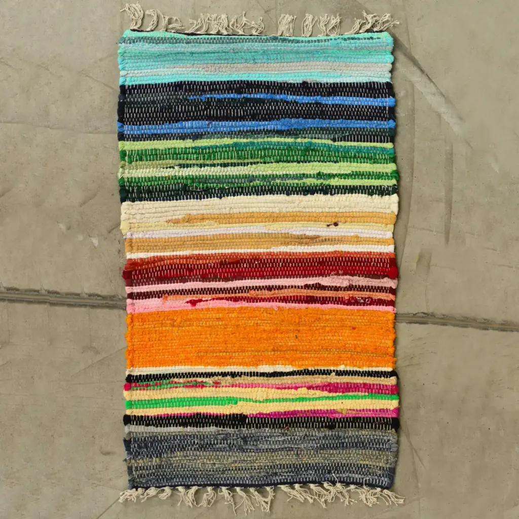 Small Rag Rug – 50x90cm – premium quality –  Rainbow Colours | www.artisangoods.co.uk 4