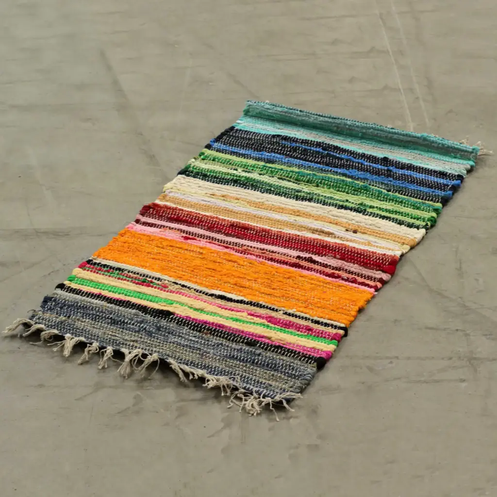 Small Rag Rug – 50x90cm – premium quality –  Rainbow Colours | www.artisangoods.co.uk