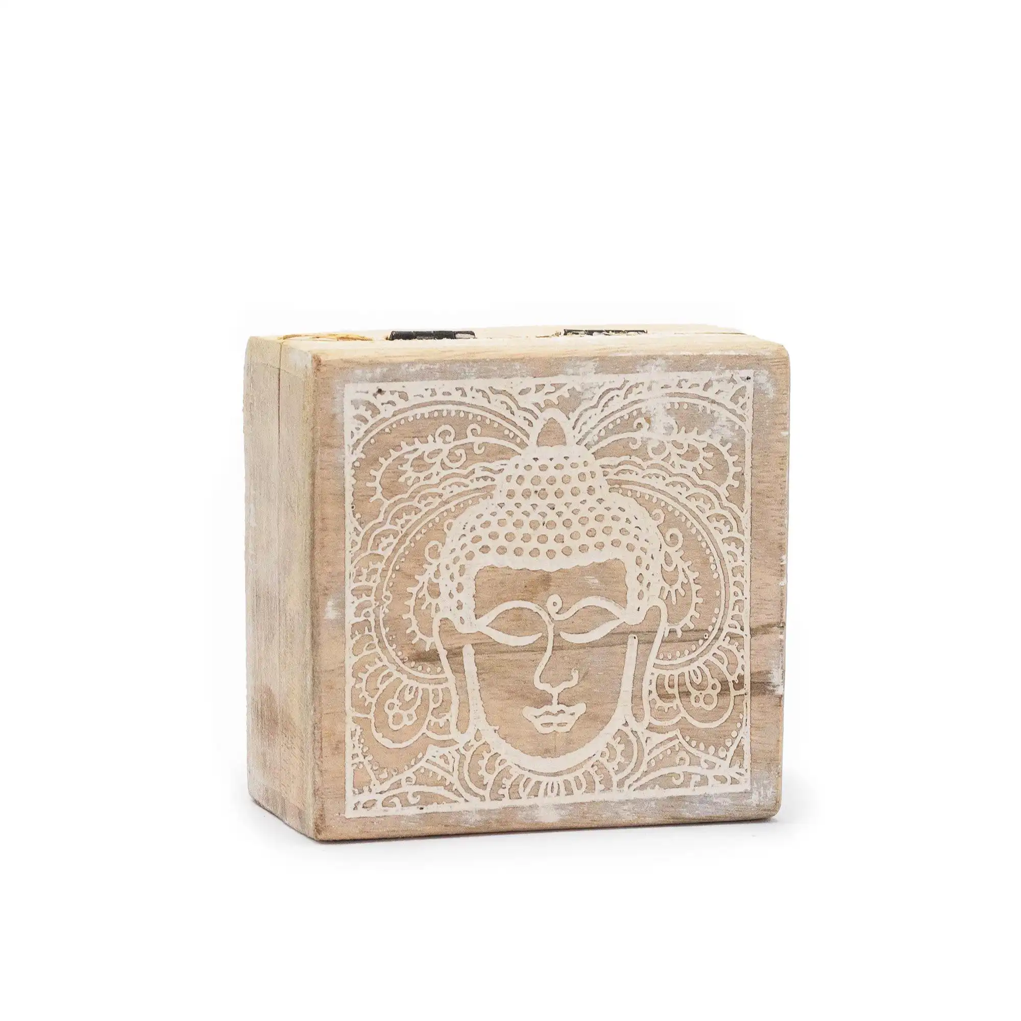 Small Square Box 10x10x4.2cm – Buddha Face Whitewash | www.artisangoods.co.uk 2 Small Square Box 10x10x4.2cm – Buddha Face Whitewash | www.artisangoods.co.uk