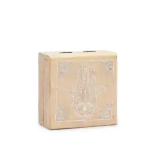 Small Square Box 10x10x4.2cm – Hamsa Whitewash | www.artisangoods.co.uk