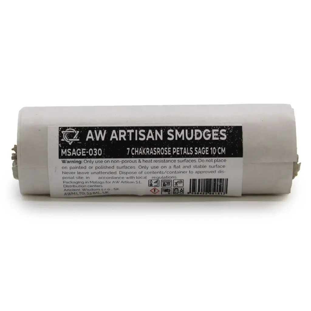 Smudge Stick – 7 Chakras Rose Petals Sage 10 cm (Chakra) | www.artisangoods.co.uk 2