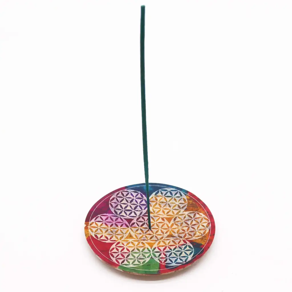 Soapstone Disc Incense Holder – 7 Flower of Life | www.artisangoods.co.uk 2