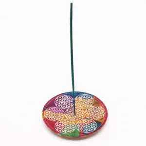 Soapstone Disc Incense Holder – 7 Flower of Life | www.artisangoods.co.uk 2