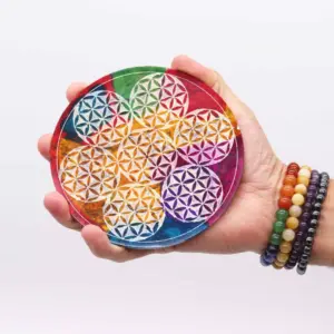 Soapstone Disc Incense Holder – 7 Flower of Life | www.artisangoods.co.uk 3