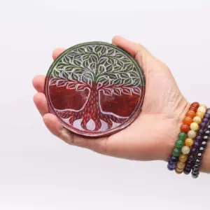 Soapstone Disc Incense Holder – Tree of Life | www.artisangoods.co.uk 3