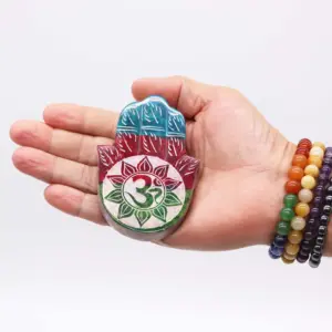 Soapstone Hamsa Incense Holder – OM | www.artisangoods.co.uk 3