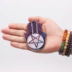 Soapstone Hamsa Incense Holder – Pentagon | www.artisangoods.co.uk 3