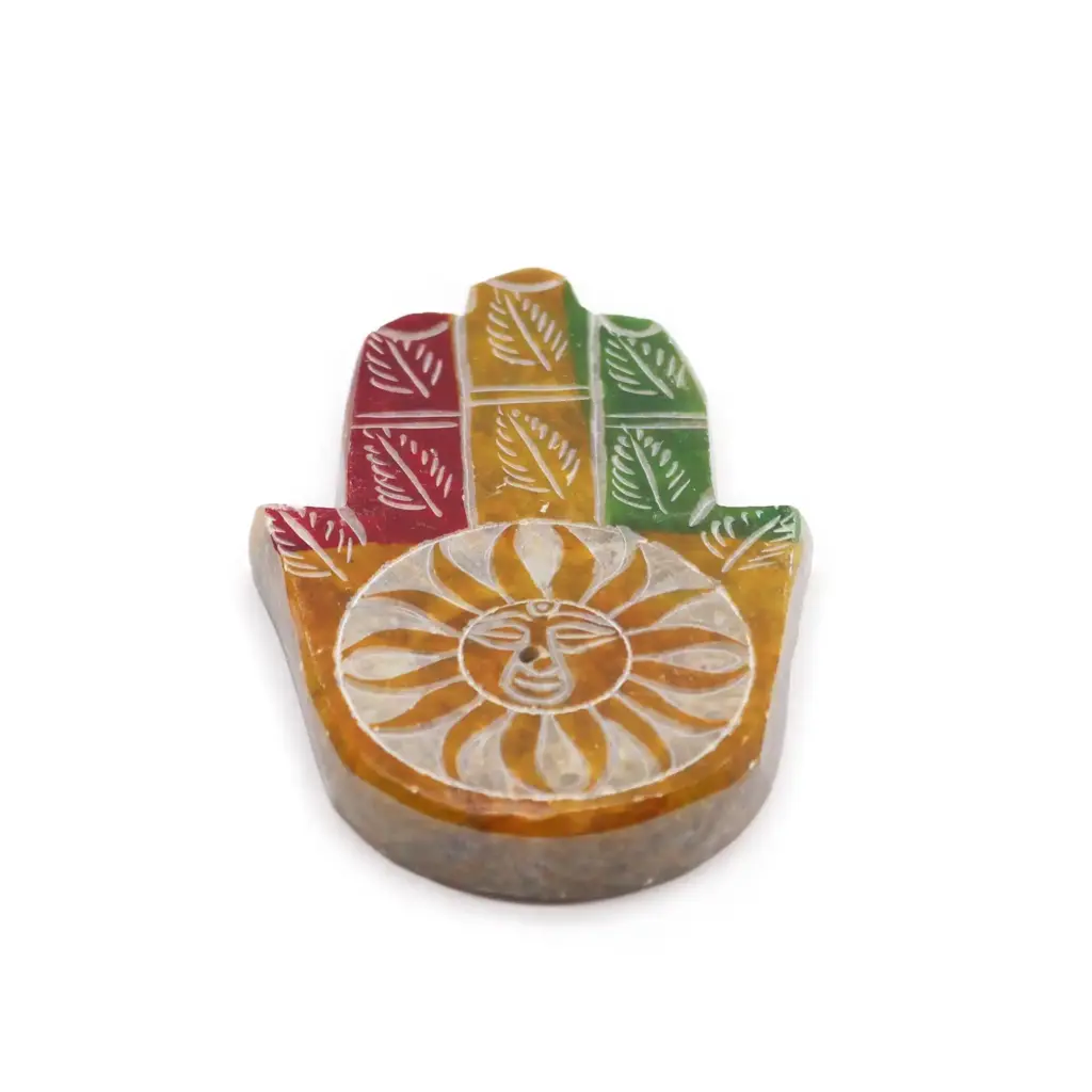 Soapstone Hamsa Incense Holder – Sun Face | www.artisangoods.co.uk