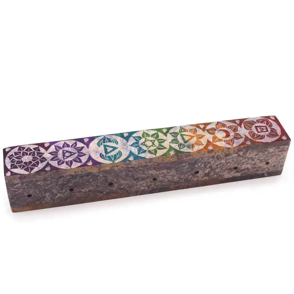 Soapstone Incense Box with Smoke Holes – Chakra | www.artisangoods.co.uk