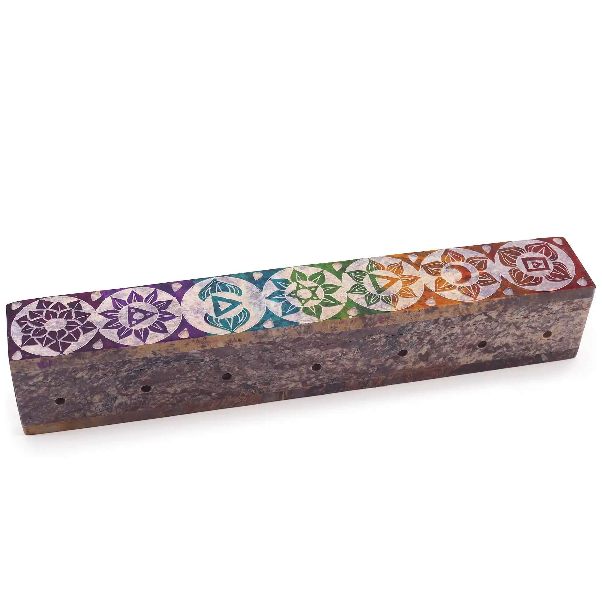 Soapstone Incense Box with Smoke Holes – Chakra | www.artisangoods.co.uk 2 Soapstone Incense Box with Smoke Holes – Chakra | www.artisangoods.co.uk 1