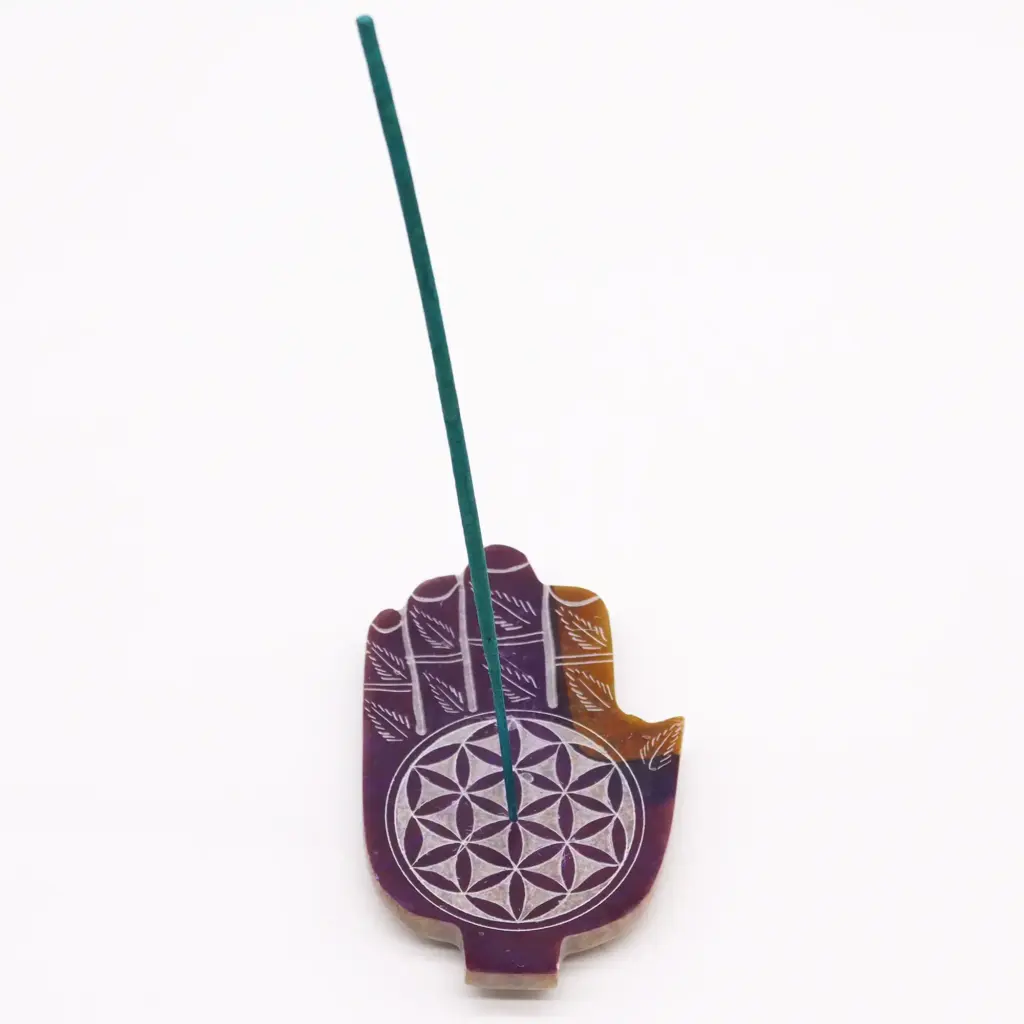 Soapstone Med Hamsa Incense Holder – Flower of Life | www.artisangoods.co.uk 3 Soapstone Med Hamsa Incense Holder – Flower of Life | www.artisangoods.co.uk 3