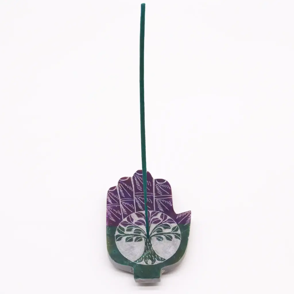 Soapstone Med Hamsa Incense Holder – Tree of Life | www.artisangoods.co.uk 2