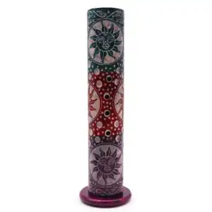 Soapstone Round Tower Incense Holder – Suns | www.artisangoods.co.uk 1