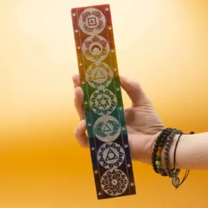 Soapstone Seven Chackra Incense Holder – 26x5cm | www.artisangoods.co.uk 3