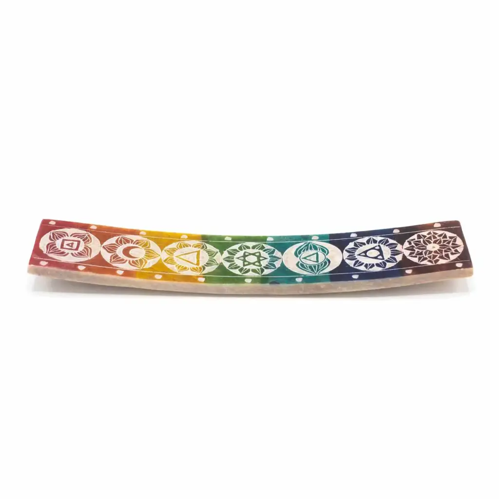 Soapstone Seven Chackra Incense Holder – 26x5cm | www.artisangoods.co.uk