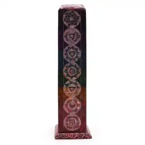 Soapstone Square Tower Incense Holder – 7 Charkras | www.artisangoods.co.uk 1