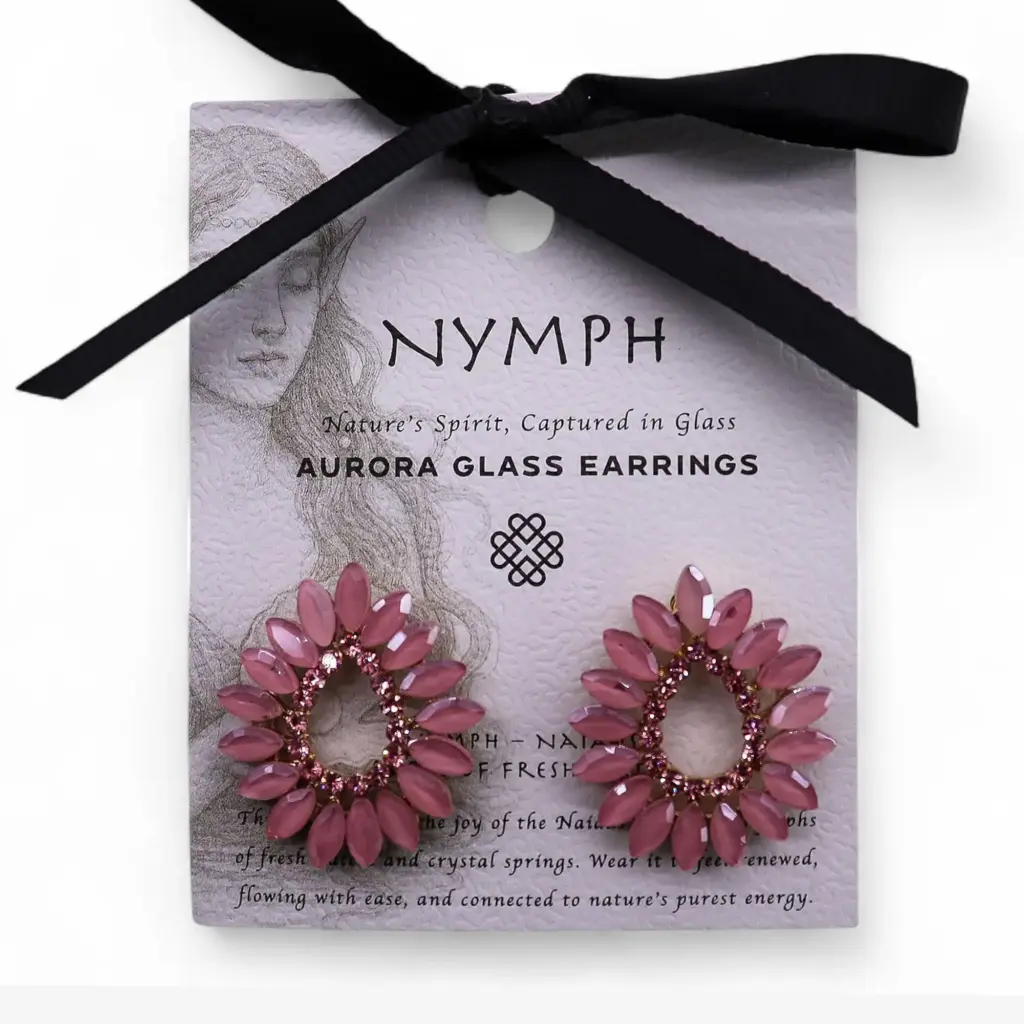 Soft Pink – Vintage Glass – Loop – Earrings | www.artisangoods.co.uk